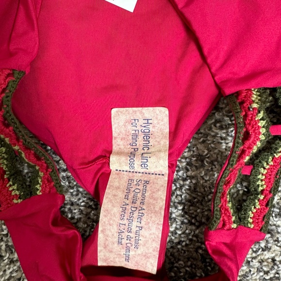 BECCA Raspberry Magenta Crochet Embroidered Detail Bikini Bottoms SP - Picture 6 of 12